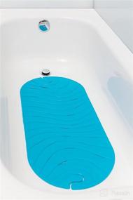 img 3 attached to Enhanced Safety and Comfort: Boon RIPPLE Textured Non Slip 🛁 Baby Bath Tub Mat with Hanging Hook and Drain Holes, Blue