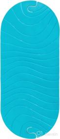 img 4 attached to Enhanced Safety and Comfort: Boon RIPPLE Textured Non Slip 🛁 Baby Bath Tub Mat with Hanging Hook and Drain Holes, Blue