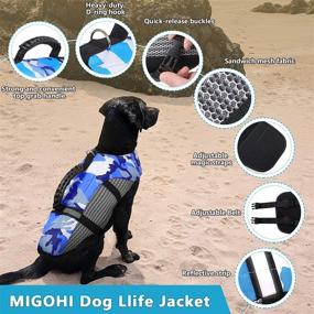 img 2 attached to 🐶 MIGOHI Dog Life Jacket - Adjustable Floatation Vest for Small, Medium, Large Dogs - Safety Reflective Swimsuit Ideal for Swimming, Boating, and Rescue Handle