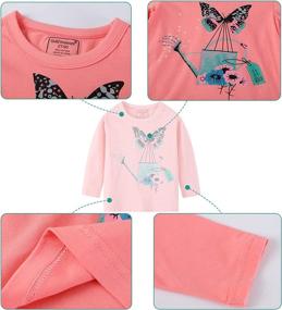 img 1 attached to Girls' Long Sleeve Flower Unicorn Giraffe Tops, Tees & Blouses for Clothing