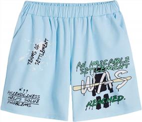 img 4 attached to Stay Stylish And Comfortable With WDIRARA Men'S Letter Graphic Print Active Shorts With Pocket