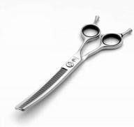 japanese steel curved chunker dog grooming scissors- 6.5 inches with 25-30% thinning rate for precise hair trimming of pets logo