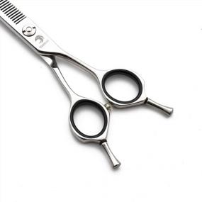 img 1 attached to Japanese Steel Curved Chunker Dog Grooming Scissors- 6.5 Inches With 25-30% Thinning Rate For Precise Hair Trimming Of Pets
