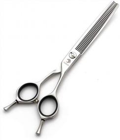 img 3 attached to Japanese Steel Curved Chunker Dog Grooming Scissors- 6.5 Inches With 25-30% Thinning Rate For Precise Hair Trimming Of Pets