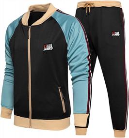 img 4 attached to Stay Comfy And Stylish With Men'S Full-Zip Hoodie Tracksuit And Jogging Pants