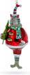 christmas cat in a hat glass ornament with chubby design logo