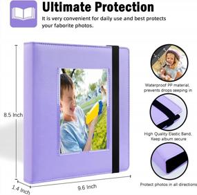 img 2 attached to Purple PU Leather 4X6 Photo Album With Window, Holds 136 Pictures, Ideal For Baby, Wedding, Family, Children And Anniversary Photos