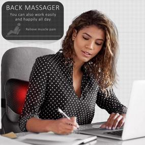 img 1 attached to 🎁 VIKTOR JURGEN Back Massager: The Perfect Valentine's, Mother's, Father's Day, and New Year's Gift for Pain Relief! Neck Massager with Heat and Shiatsu Shoulder Massage for Back and Neck - Electric Massage Pillow