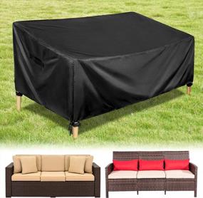 img 4 attached to 82.6" L X 39" W X 27" H Waterproof Outdoor Sofa Cover - Heavy Duty Patio Furniture Covers For Windproof Winter Protection By HIRALIY