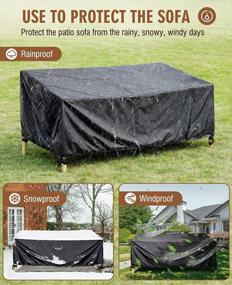 img 2 attached to 82.6" L X 39" W X 27" H Waterproof Outdoor Sofa Cover - Heavy Duty Patio Furniture Covers For Windproof Winter Protection By HIRALIY