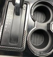 img 1 attached to Carbon Fiber Cup Holder Cover Gear Trim For 2009-2014 Ford F150 By Voodonala - 1 Piece, ABS Material review by Glenn Cho