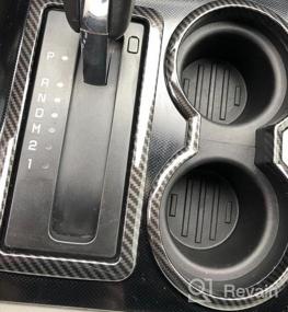 img 5 attached to Carbon Fiber Cup Holder Cover Gear Trim For 2009-2014 Ford F150 By Voodonala - 1 Piece, ABS Material