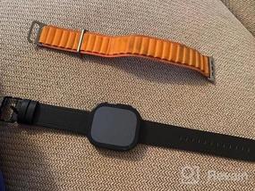 img 5 attached to Обновите свой стиль Apple Watch с помощью ремешка из натуральной кожи OUHENG темно-коричневого цвета с черным адаптером