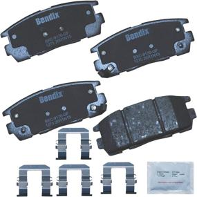 img 1 attached to Bendix Premium Copper Free CFC1275 Ceramic Brake Pad with Rear Installation Hardware: Superior Performance for Your Vehicle