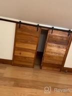 img 1 attached to ZEKOO 2.5-8FT Customized Style Interior Super Mini Sliding Barn Door Hardware Black Roller Rails Closet Cupboard Storage Cabinet Kit (2.5FT, Single Door Kit) review by Michael Nastanovich