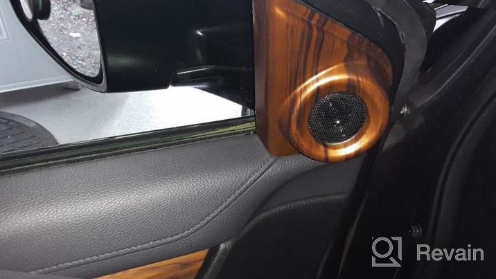 img 1 attached to Peach Wood Grain Interior A-Pillar Speaker Cover Rings For Honda CR-V 2017-2022 | Front Door Horn Loudspeaker Decorations | Circle Inner Trims | Interior Accessories | Set Of 2 By Flash2Ning-CRV review by Jere Mosley