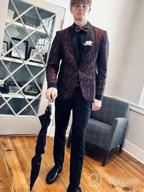 img 1 attached to COOFANDY Mens Floral Tuxedo Jacket Paisley Shawl Lapel Suit Blazer Jacket For Dinner,Prom,Wedding review by Luis Watts