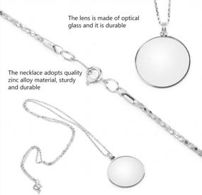 img 2 attached to 5X Portable Magnifier Monocle Lens With Hanging Necklace For Reading Crafts Needlework Jewelry Hobbies (Silver)