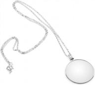 5-кратная портативная лупа, монокль, линза с подвесным ожерельем для чтения, рукоделия, ювелирные изделия, хобби (серебро) логотип