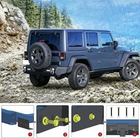 img 2 attached to Upgrade Your Jeep With LEDKINGDOMUS Rear Bumper: Fits 07-18 Wrangler JK And Unlimited With LED Lights And Hitch Receiver In Textured Black