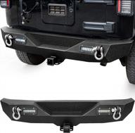 upgrade your jeep with ledkingdomus rear bumper: fits 07-18 wrangler jk and unlimited with led lights and hitch receiver in textured black logo