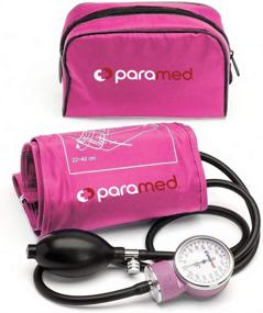 img 4 attached to PARAMED Aneroid Sphygmomanometer – Manual Blood Pressure Cuff With Universal Cuff 8.7 - 16.5" And D-Ring – Carrying Case In The Kit – Pink – Stethoscope Not Included