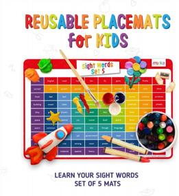 img 3 attached to Enhance Your Child'S Learning With Merka Educational Placemats: Dr. Fry Sight Words Set For Toddler To Grade School Age Kids