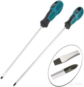 img 2 attached to 🔧 Tatoko 12-Inch Slotted and Phillips Screwdriver Set - Magnetic, Rubber Handle (2 Packs)