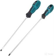 🔧 tatoko 12-inch slotted and phillips screwdriver set - magnetic, rubber handle (2 packs) логотип