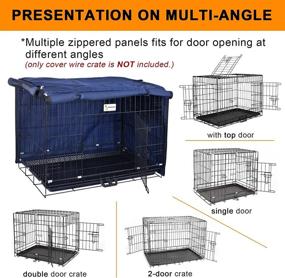 img 2 attached to 🐶 Durable Dog Crate Cover - Fits 24-48 Inches Wire Crate - Heavy Duty Oxford Fabric - For Medium & Large Dogs with 1-3 Doors