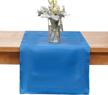 navy blue handmade linen table runner - 16 x 126 inches long - machine washable logo