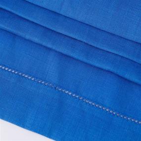 img 2 attached to Navy Blue Handmade Linen Table Runner - 16 X 126 Inches Long - Machine Washable