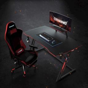 img 3 attached to 40 Inch Z Shaped Gaming Desk For PC Computer, Home Office Workstation With Cup Holder And Headphone Hook - DESINO