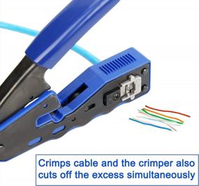 img 1 attached to RJ45 Crimp Tool Kit With 50PCS Cat5E/Cat6 Connectors And Covers - Ethernet Network Cable Crimper For CAT6 Crimping.