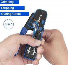 img 3 attached to RJ45 Crimp Tool Kit With 50PCS Cat5E/Cat6 Connectors And Covers - Ethernet Network Cable Crimper For CAT6 Crimping.