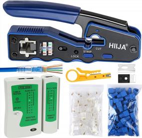 img 4 attached to RJ45 Crimp Tool Kit With 50PCS Cat5E/Cat6 Connectors And Covers - Ethernet Network Cable Crimper For CAT6 Crimping.