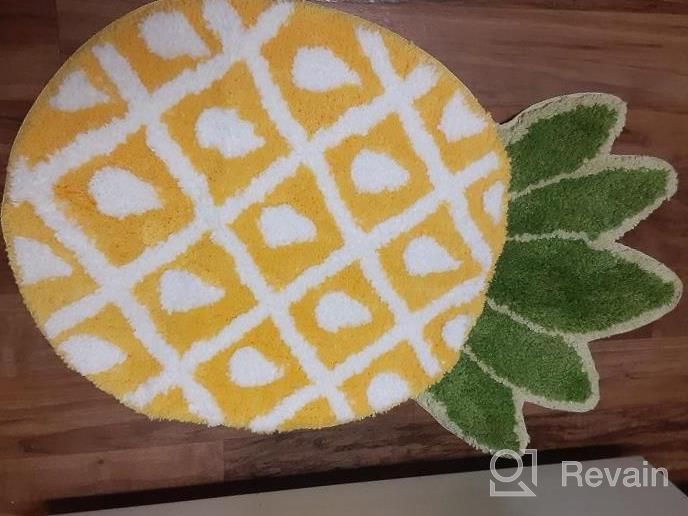 img 1 attached to YOUSA Pineapple Area Rug For Living Room Pineapple Shaped Door Mat (39.3''X23.2'') review by Megan Spencer