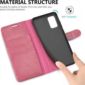 img 1 attached to Hot Pink TUCCH Galaxy S20 Wallet Case: Magnetic PU Leather Stand, RFID Blocking & Shockproof Interior!