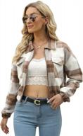 stylish womens plaid shacket with aztec patterns, zip-up design and pockets for fall fashion logo