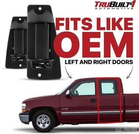 img 1 attached to 🚪 T1A Pair of Rear Door Handle Replacements for 99-07 Chevy Silverado & GMC Sierra, Extended Cab - Fits Driver Side, Passenger Side - Black, T1A-15758171 15758172