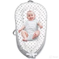 👶 aobaby baby lounger - breathable soft cotton for sensitive skin, portable infant lounger seat for tummy time, newborn essentials & baby shower gifts (heart) - seo-friendly version логотип