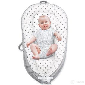 img 4 attached to 👶 AOBABY Baby Lounger - Breathable Soft Cotton for Sensitive Skin, Portable Infant Lounger Seat for Tummy Time, Newborn Essentials & Baby Shower Gifts (Heart) - SEO-friendly Version