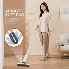 img 3 attached to 🧽 Fast Absorbing Sponge Mop by Homeworths - Easy Clean Self-Squeeze PVA Mop with 2 x Replaceable Heads for Hardwood, Tile, Glass, and Marble Floors - Home Cleaning Accessory (1+2 Pcs)