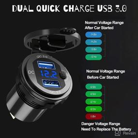 img 1 attached to High-Speed Dual USB 12V Car Charger with Quick Charge 3.0, Digital Voltmeter & Waterproof Design for Trucks, Motorcycles, Boats, Golf Carts - 36W Fast Charging