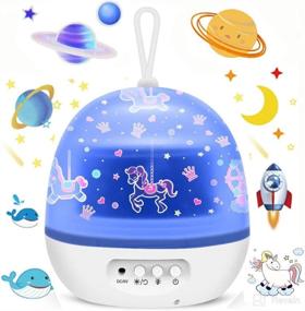 img 4 attached to 🌟 Blovec Star Projector Night Lights for Kids - 4 Sets of Film, Rotating Carousel, 8 Colorful Lights - Perfect Gift for Boys and Girls