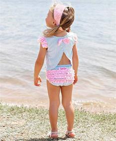 img 2 attached to RuffleButts Little Girls Swimwear Headband Baby Care : Hair Care