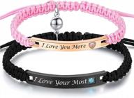 personalize your love with nehzus couples name bracelets: stainless steel bar & rope braided matching set for men and women logo