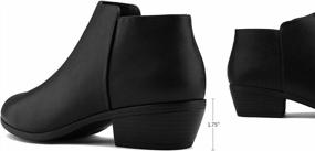 img 2 attached to Women'S TOETOS Boston-01 Black Pu Block Heel Side Zipper Ankle Booties - Size 8.5 M US