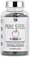 steelfit pure steel apple cider vinegar capsules - natural detoxifier - cayenne pepper - chlorophyll - digestion -supports weight management - vegan - gluten free - keto friendly - 90 veggie capsules logo