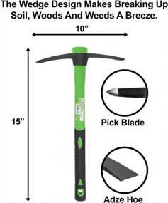 img 2 attached to Heavy Duty Pick Axe Hand Tool - WilFiks 15 Inch Pick Mattock With Forged Heat Treated Carbon Steel, Adze Hoe For Weeding, Prying And Digging. Ergonomic Shock Reduction Handle With Anti-Slip Grip.